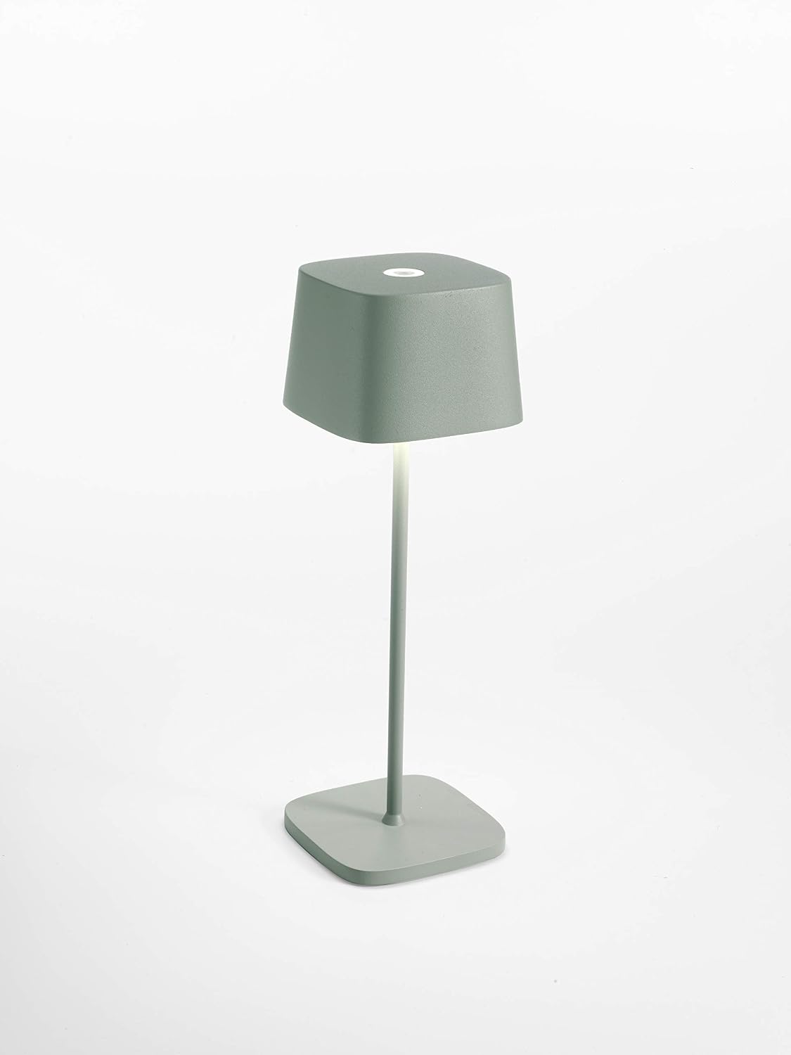 Zafferano, Ofelia Pro Lamp, Rechargeable Cordless Table Lamp with Touch Controls, Suitable for Indoor and Outdoor, Dimmer, 2700-3000 K, Height 12 Inches, Sage Color
