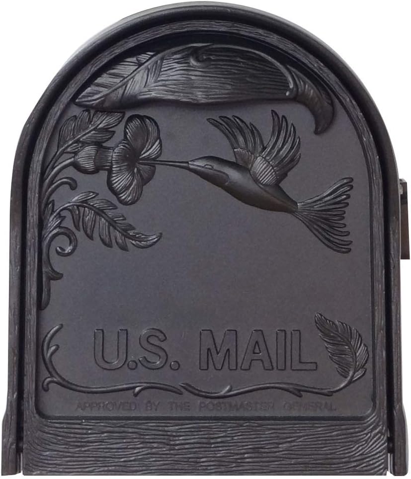 Special Lite Hummingbird Curbside Mailbox with Sorrento Front Single Mailbox Mounting Bracket - TC-SOR-FS-1005-BLK