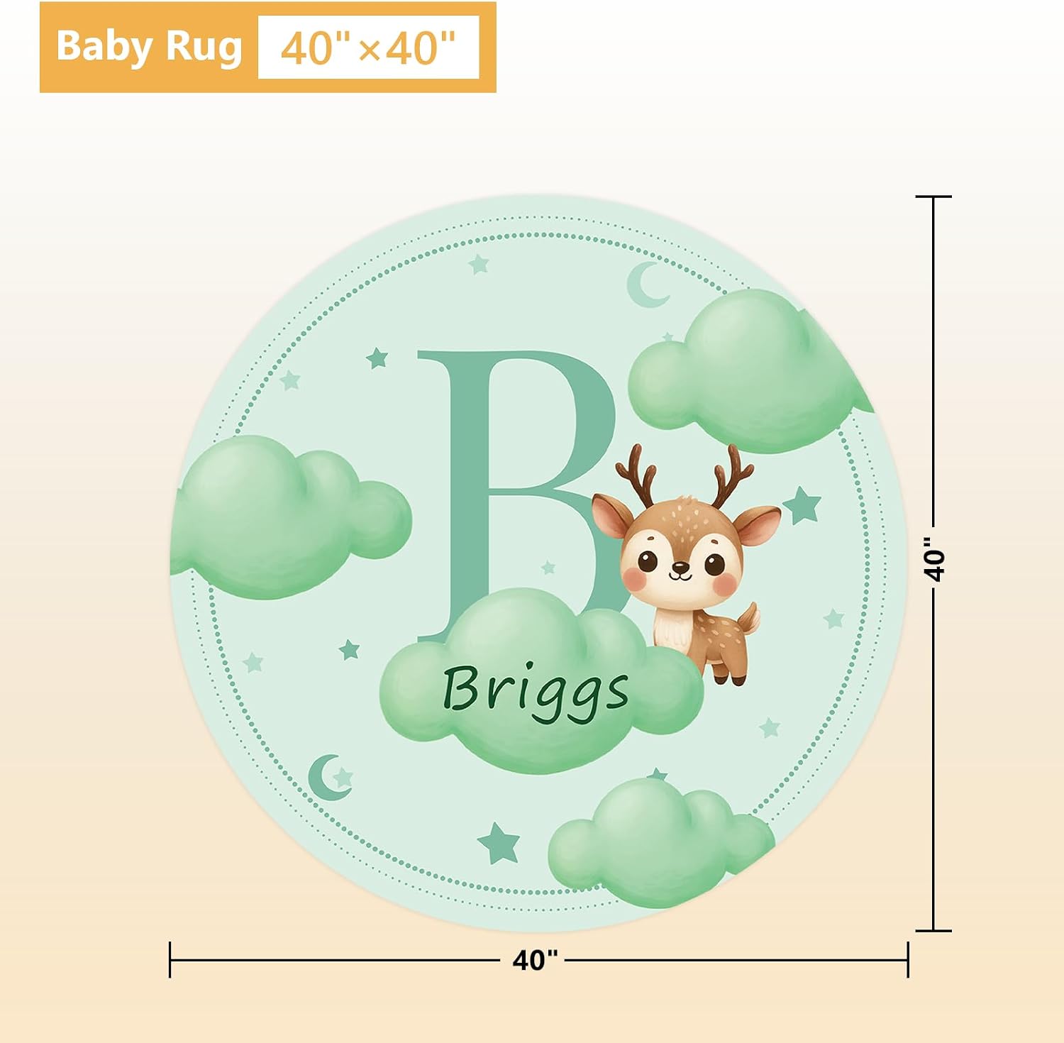 Terwex Personalized Crib Bedding Set, 5 Pcs Custom Nursery Bedding Sets with Name, Infant Bedding Set for Baby Girl Boy, Green Deer Double Layer Baby Crib Set, Toddlers Babies Kids Customized Gifts