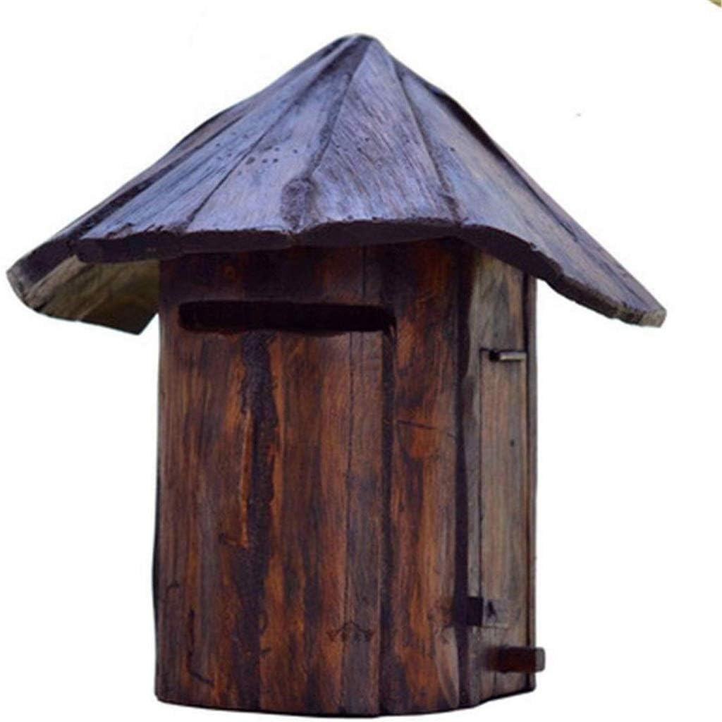 Wooden Mailbox, Handicraft Wall-Mounted Outdoor Mailbox Wooden Postbox Creative Retro Mailbox