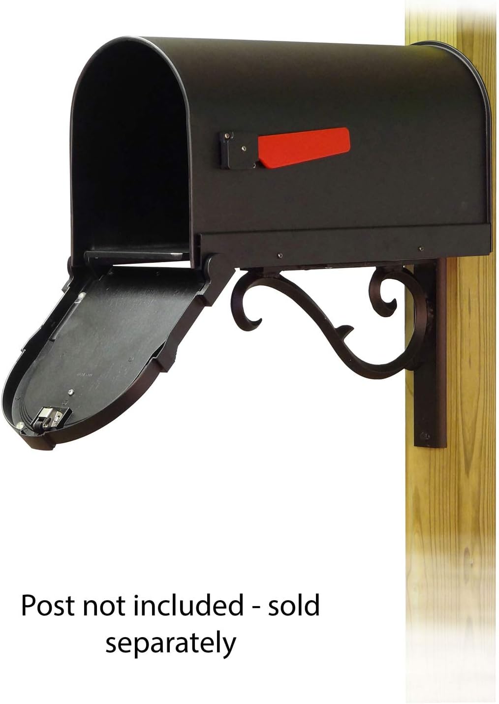 Special Lite Savannah Curbside Mailbox with Sorrento Front Single Mailbox Mounting Bracket - TC-SOR-FS-1014-BLK