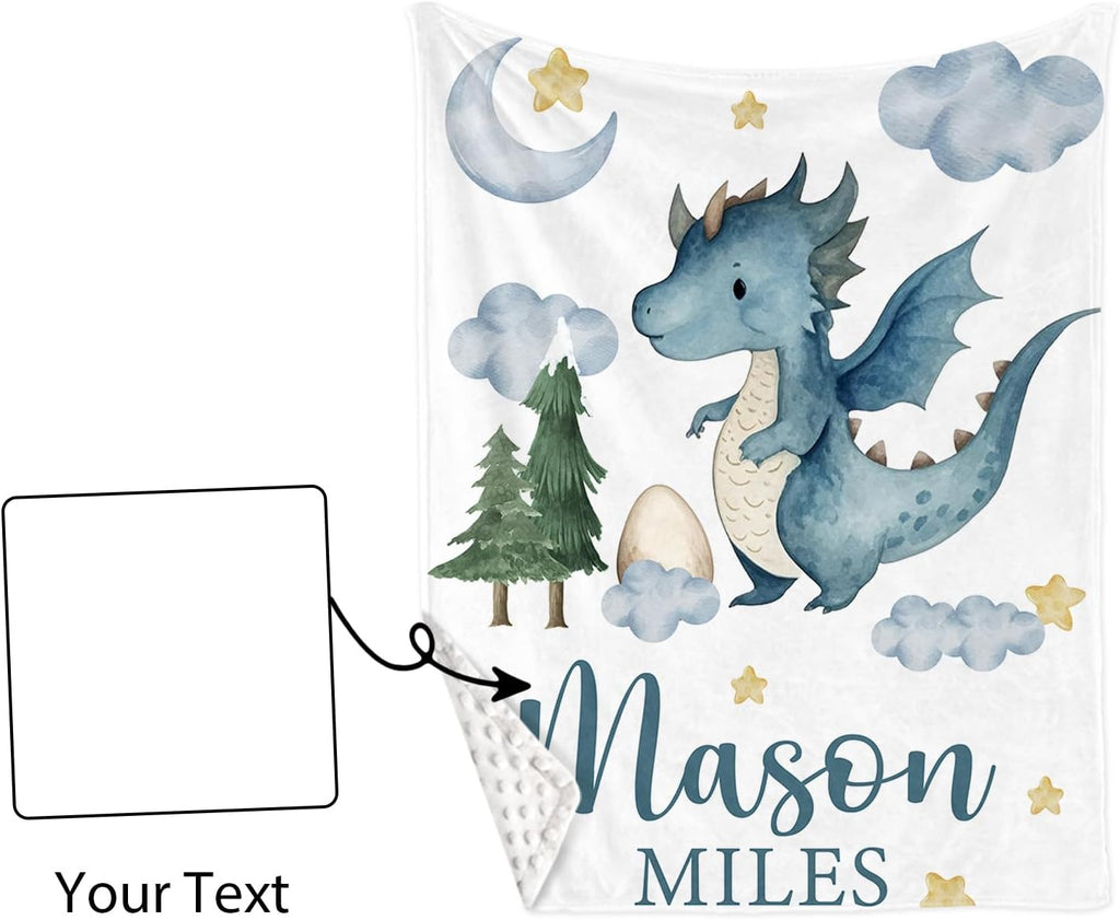 TOOTANN Custom Baby Crib Bedding Set, 5 Pcs Personalized Name Baby Crib Sheets for Kid Toddler Infant, Blue Dinosaurs Nursery Bedding Set