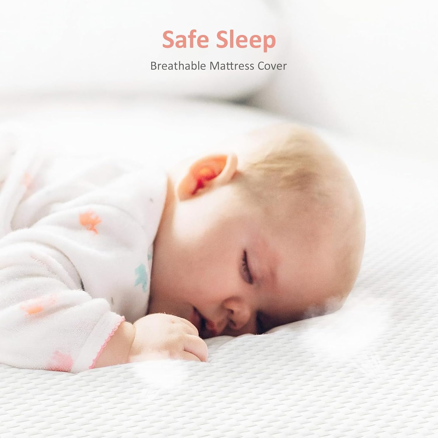 Dourxi Crib Mattress, Dual Sided Comfort Memory Foam Toddler Bed Mattress, Triple-Layer Breathable Premium Baby Mattress for Infant and Toddler w/Removable Outer Cover - White&Pink