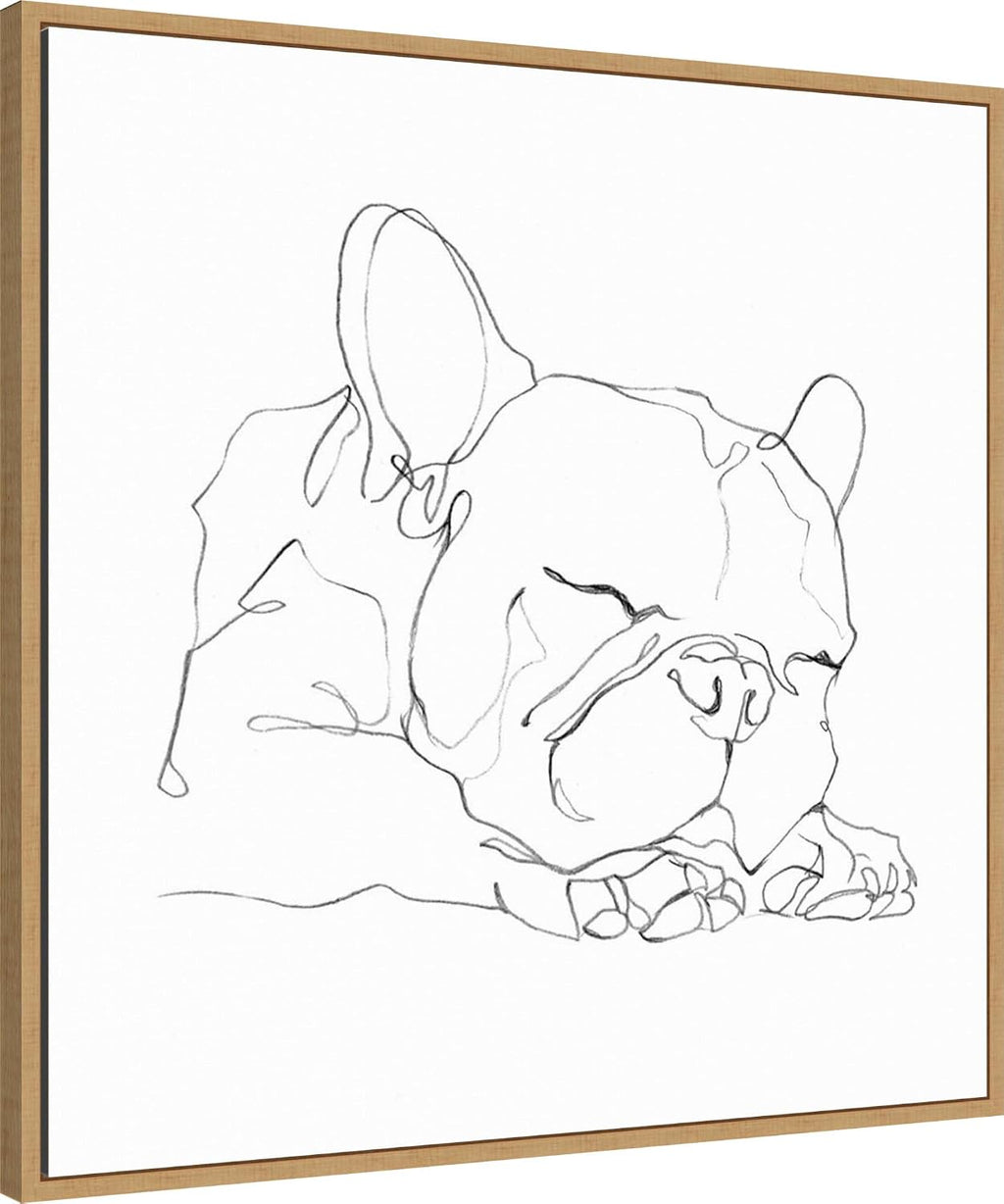 Amanti Art Framed Canvas Wall Art 30x30 French Bulldog Contour II by Ethan Harper, Framed Wall Art Canvas, Animals Artwork, Modern Decor, Large Poster Painting for Living Room, Bedroom, Bathroom,