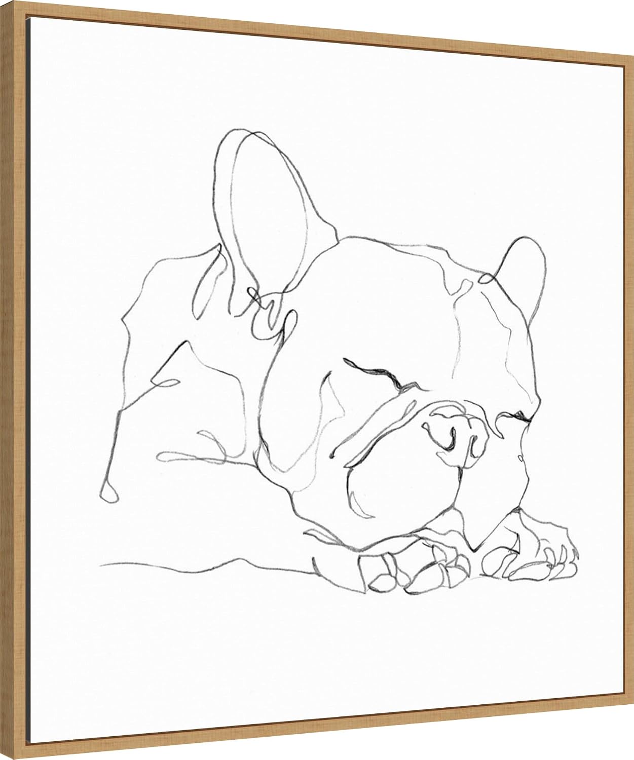 Amanti Art Framed Canvas Wall Art 30x30 French Bulldog Contour II by Ethan Harper, Framed Wall Art Canvas, Animals Artwork, Modern Decor, Large Poster Painting for Living Room, Bedroom, Bathroom,