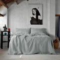 Grey Color Washed Cotton Duvet Cover - Duvet Cover with Buttons - Duvet Cover Twin Full Double Queen King Toddler - Bedding Set 3 Pieces (California King)
