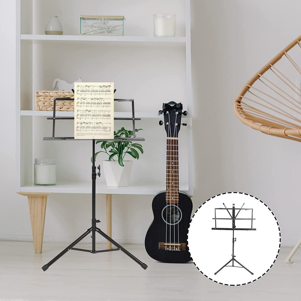 Portable Music Stands Adjustable Height Music Holder Portable Folding Sheet Music Stands Ukulele Violin Book Stands