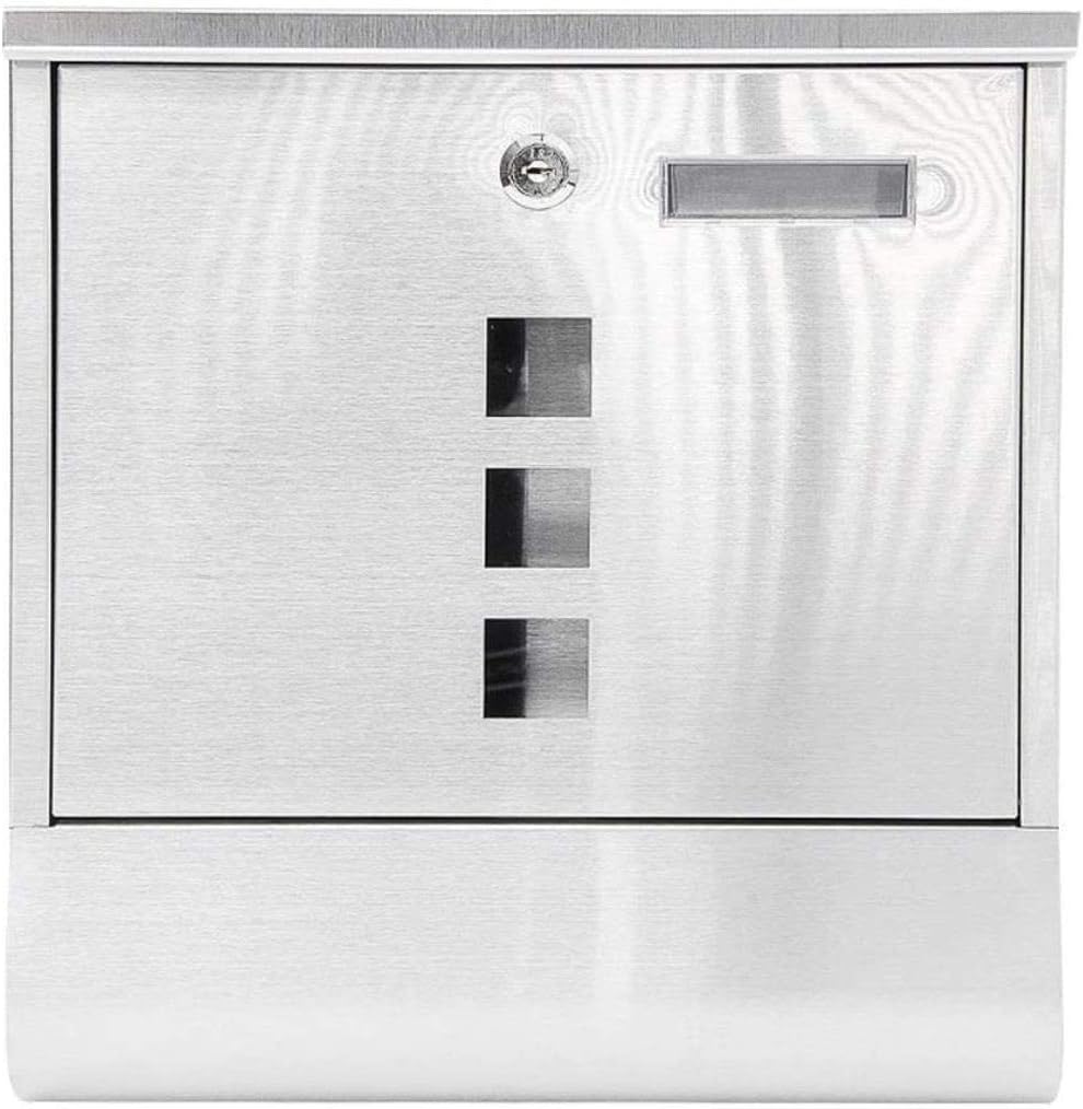 Mailbox Postbox Stainless Steel Letter Box Outdoor Wall with Lock Report Box Outdoor Waterproof Postbox