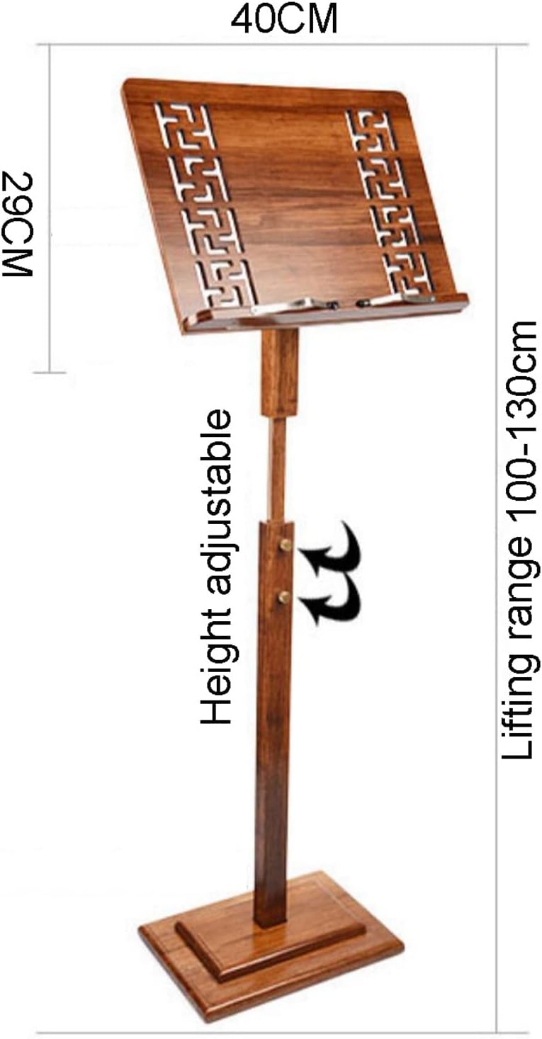 Violin Music Stand with Carrying Bag, Sheet Music Stand with Violin Hanger, Stable and Rotatable, The Wooden Bookshelf is More Stable, Extra Stable Metal Music