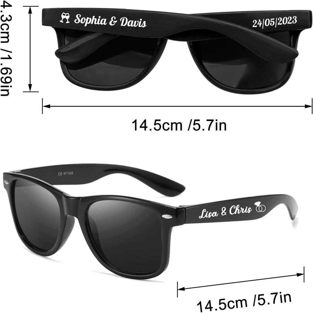 Custom Sunglasses for Wedding Party Favors, Personalized Sunglasses bulk for Men Groomsmen Adults Women