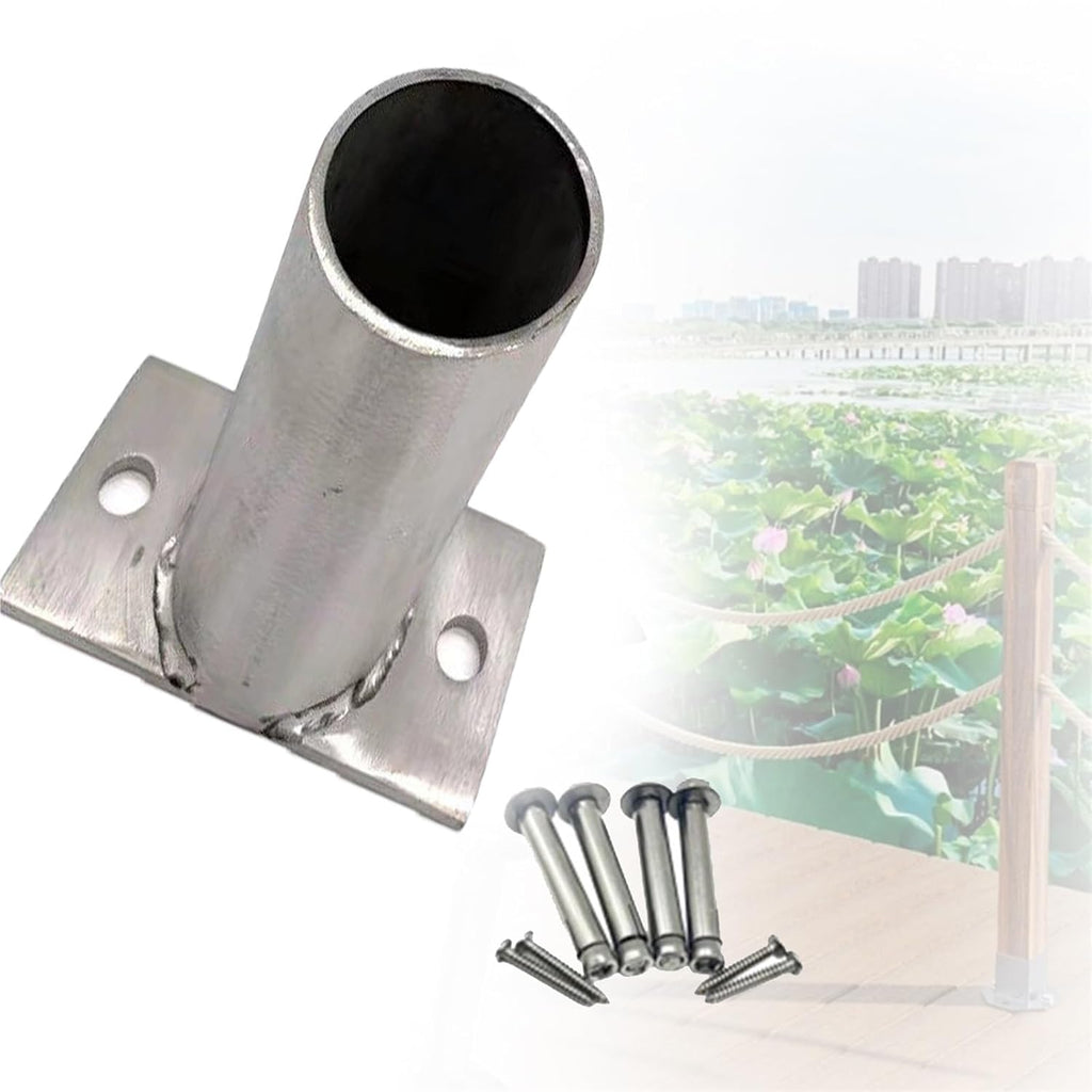 Deck Railing Post Side Mounting Brackets, Posts Support Pack for Fix Fence/Flag Round Posts, Sturdy Construction Pergola Brackets Kit Post Base with Screws(Dia 1.2 X 1.6IN(30 X 40MM),7 pcs)