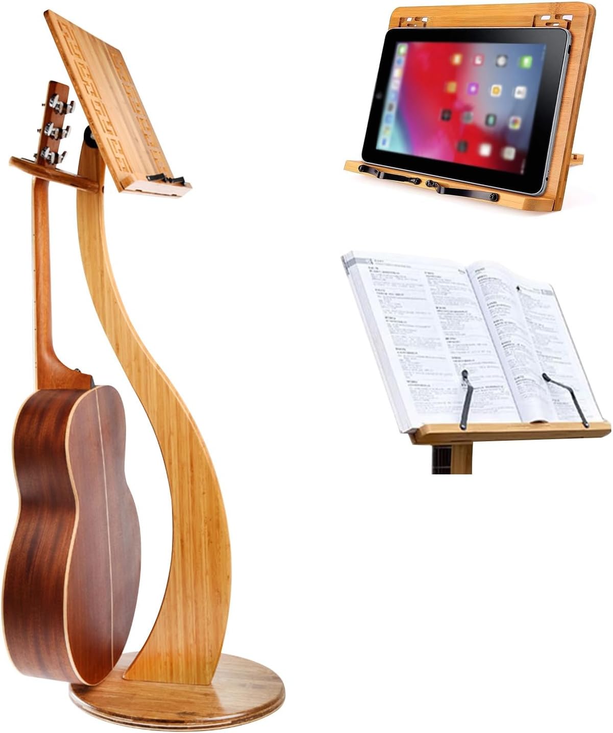 Sheet Music Stand, Professional Music Book Holder, Sturdy Guitar Violin Music Stand, Wood Station for Conductors, 340° Flip Design, for Reading & Desk & Display