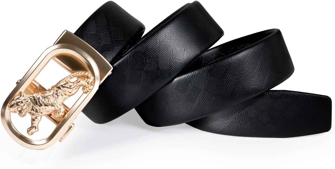 Slide Adjustable Genuine Leather Belt Men Dress Casual Trim-to-Fit Executive Classic Gift.