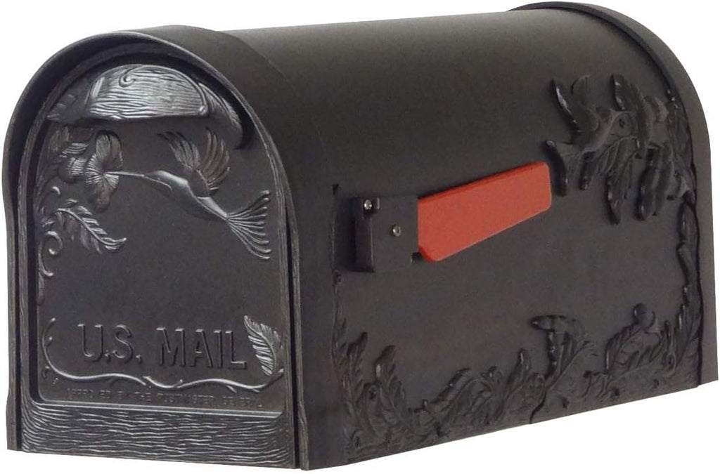 Special Lite Hummingbird Curbside Mailbox with Sorrento Front Single Mailbox Mounting Bracket - TC-SOR-FS-1005-BLK