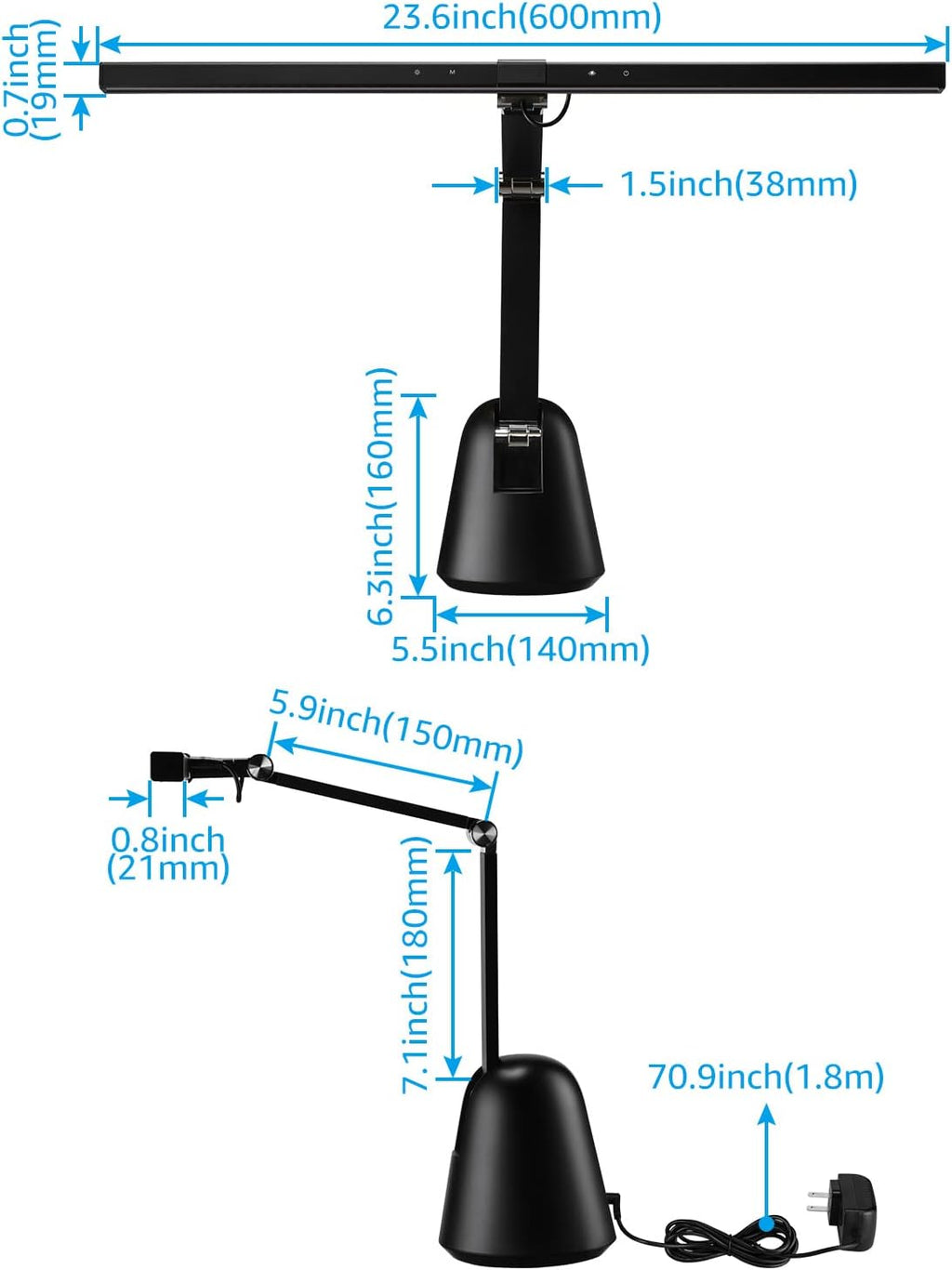 ESCENA Piano Lights for Upright Piano, 12W Professional Eye-Care Led Piano Lamps with Auto-Dimming, 3000K-6000K, 2H Timer CRI 95, Dimmable Music Stand Light, Steady Base, ETL Listed, Black