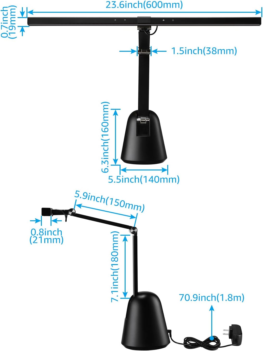 ESCENA Piano Lights for Upright Piano, 12W Professional Eye-Care Led Piano Lamps with Auto-Dimming, 3000K-6000K, 2H Timer CRI 95, Dimmable Music Stand Light, Steady Base, ETL Listed, Black