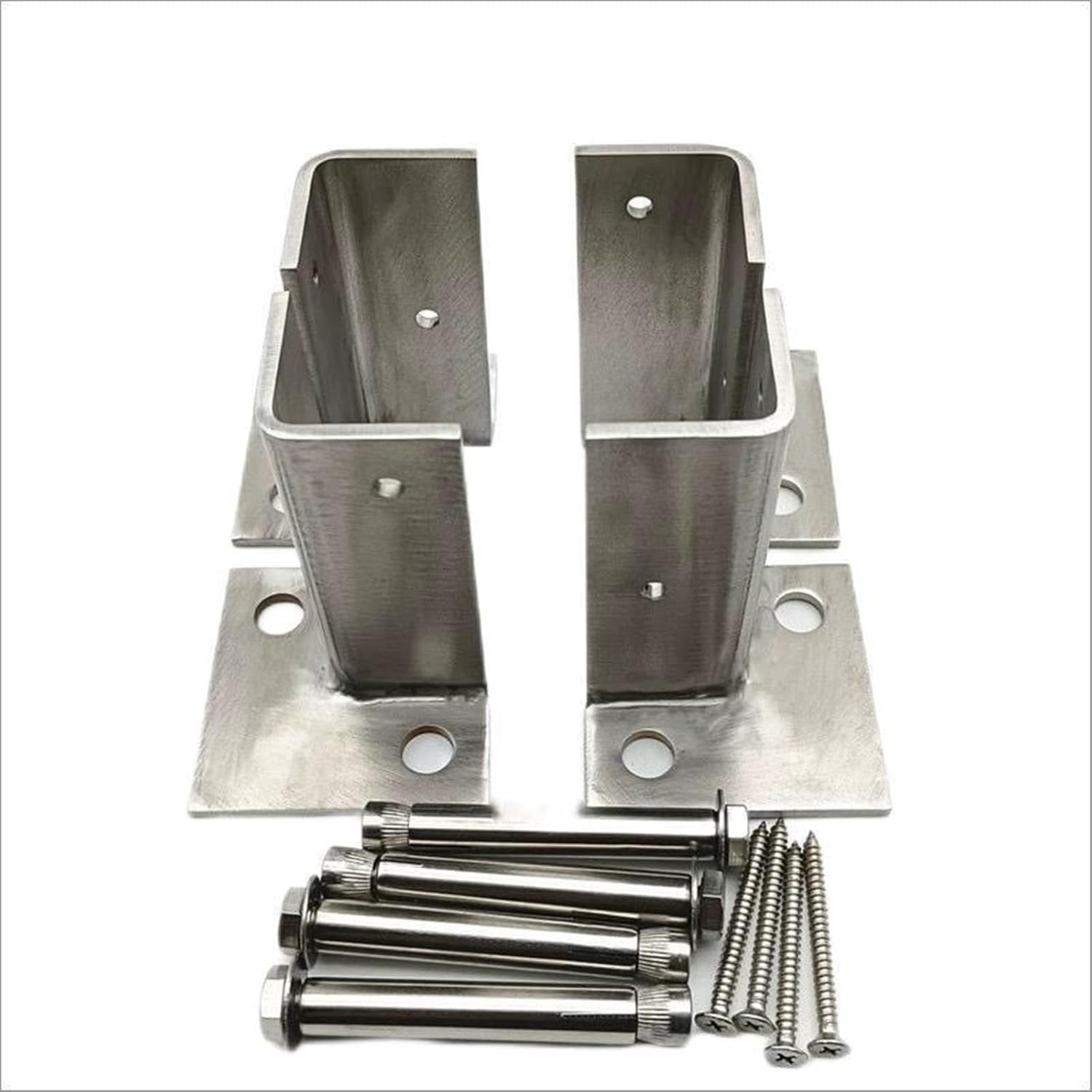 Heavy Duty Fence Post Stakes Adjustable Deck Post Anchor Base Brackets Kit, Stainless Flange Anchor Base for Pergola,Railing,Mailbox(20pcs)