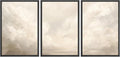 MUDECOR Framed Wall Art Print Set Neutral Cloudscape Soft Beige Abstract Sky Illustrations Modern Art Boho Decorative Colorful Chic for Living Room, Bedroom, Office - 16'x24'x3 Black