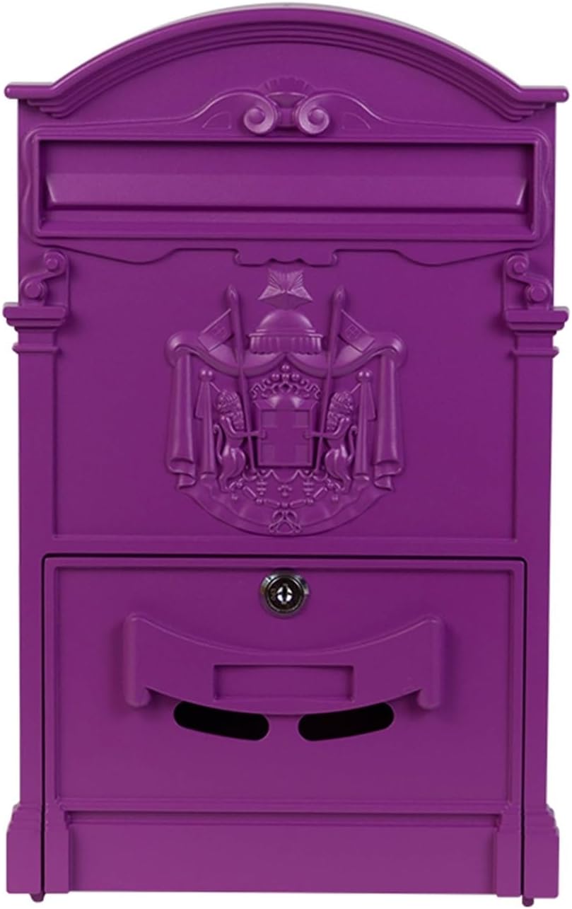 letterbox Wall Mount Locking Vintage Lockable Metal Mailboxe Large Capacity Postbox Security Mail Box for Receiving Mail