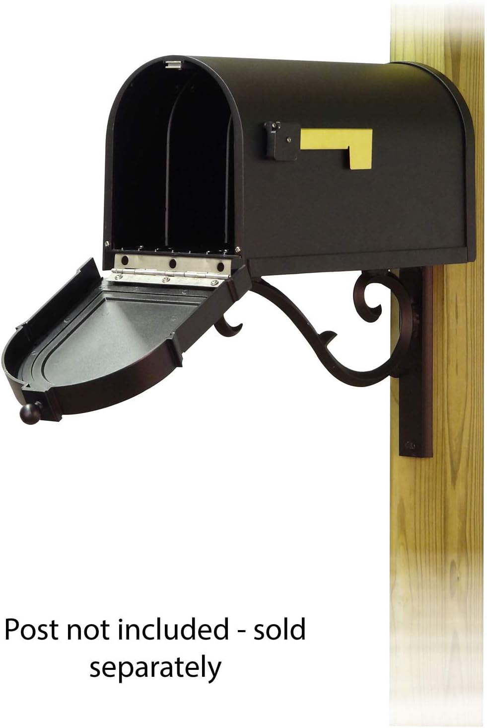 Special Lite Berkshire Curbside Mailbox with Sorrento Front Single Mailbox Mounting Bracket - TC-SOR-FS-1015-BLK