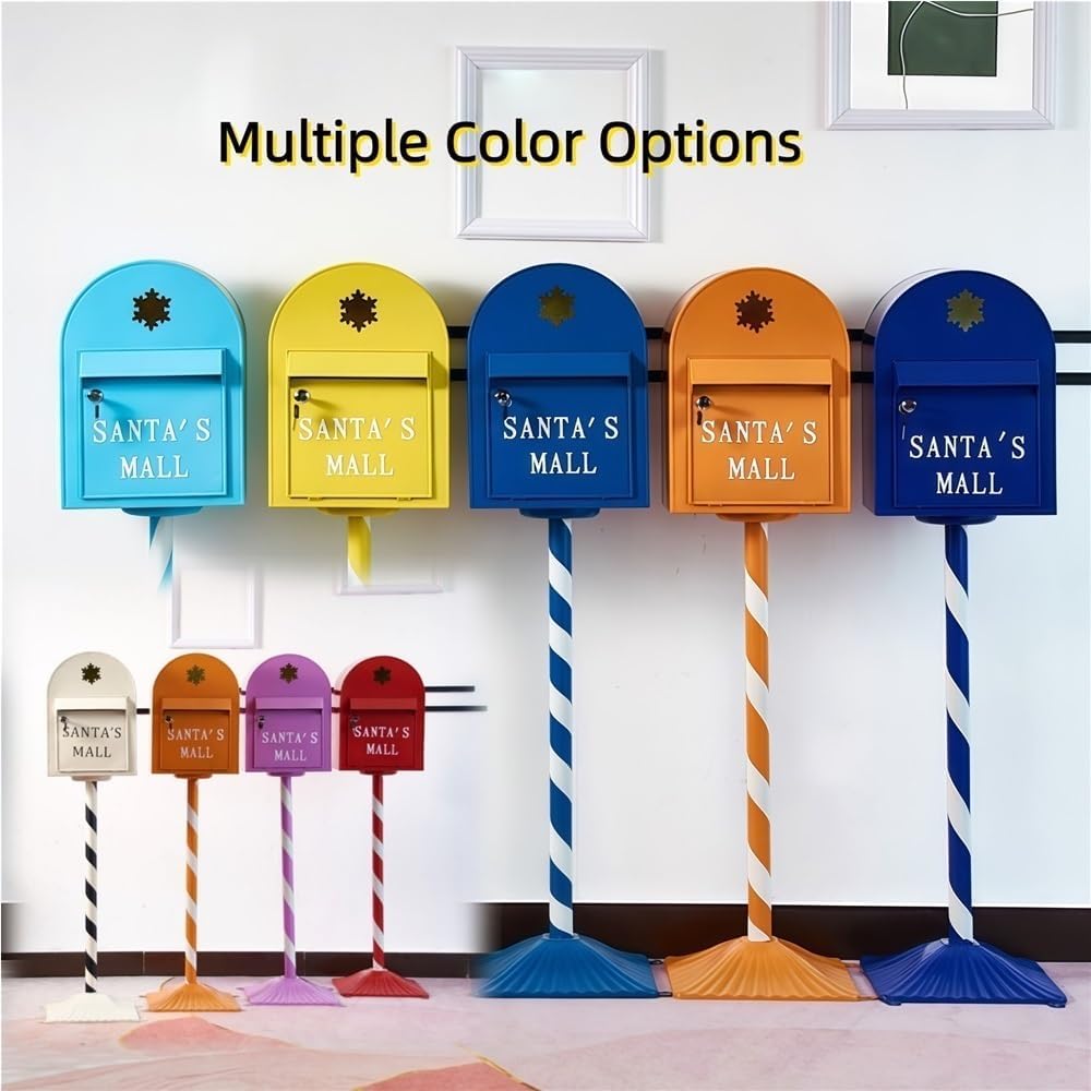 Outdoor Standing Metal Mailbox with Lock, Mail Box with Flip-Down Door, Large Capacity Mailboxes for House, Yard, Garden(Pink)