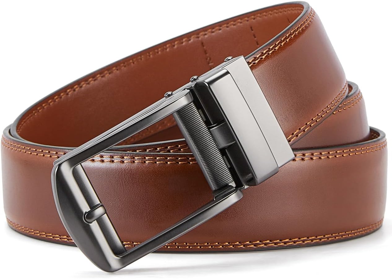 Executive Reversible Genuine Leather Belt Men 1 3/8' Golf Dress Casual Two-in-One Gift Box.