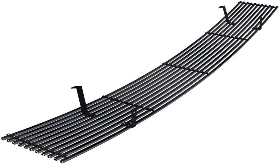 APS Compatible with Nissan Pickup 1986-1997 Main Upper Stainless Steel Black 8x6 Horizontal Billet Front Grill Grille Insert N85230J