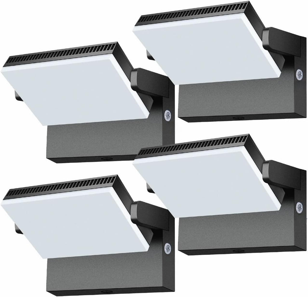 Modern Sleek Flood Lights Outdoor, 120W 5000K Dusk-to-Dawn Photocell with 360° Rotation, 18000LM IP65 Waterproof LED Security Wall Pack for Building,Yard,Driveway (4 Pack)