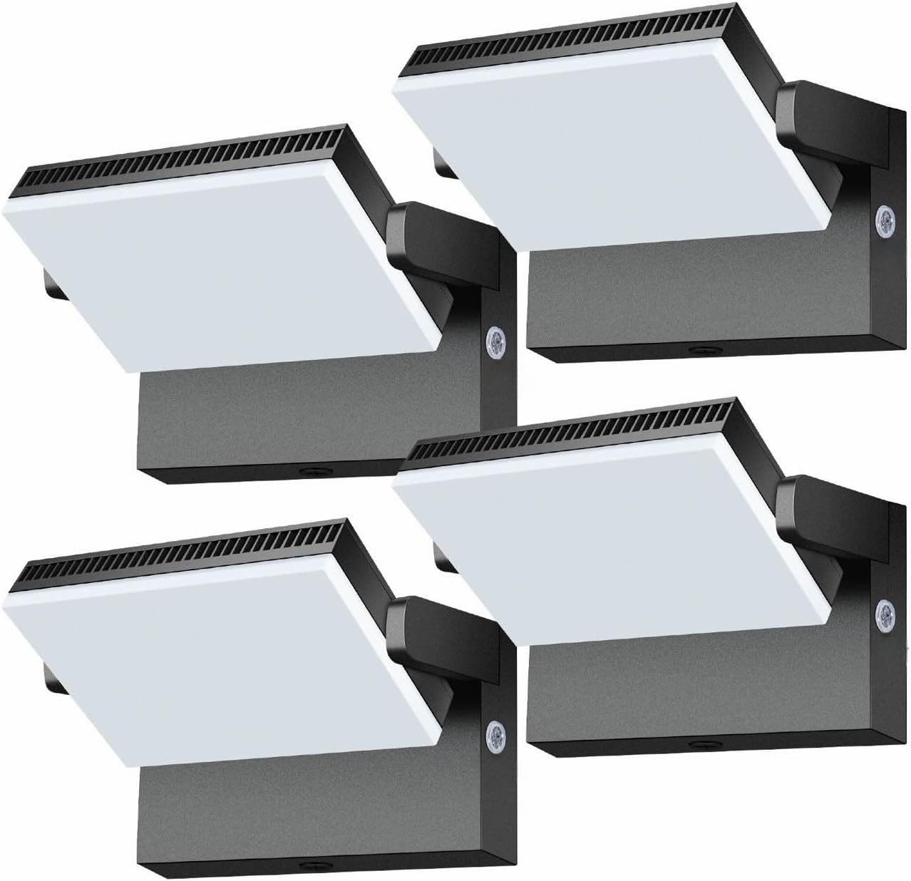 Modern Sleek Flood Lights Outdoor, 120W 5000K Dusk-to-Dawn Photocell with 360° Rotation, 18000LM IP65 Waterproof LED Security Wall Pack for Building,Yard,Driveway (4 Pack)