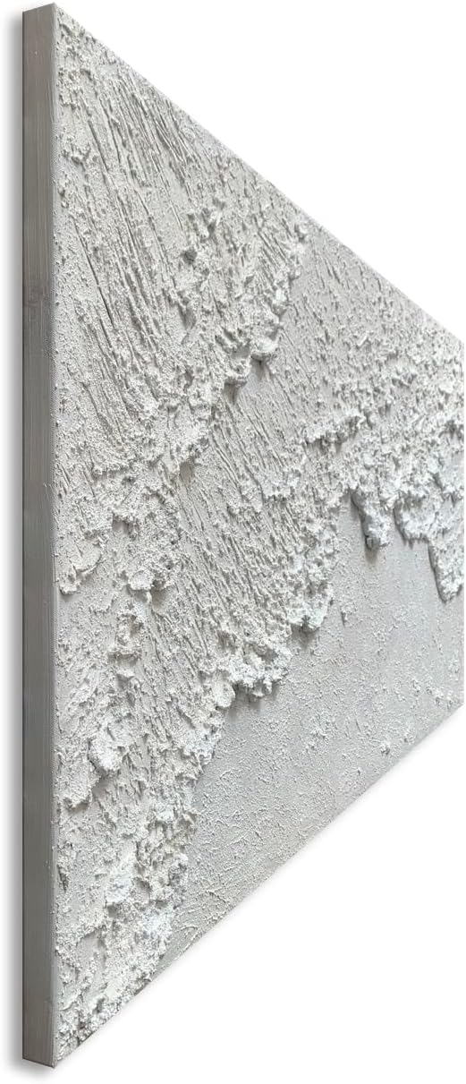 White Textured Wall Art Handmade Contemporary Modern Oil Painting On Canvas Ocean Wave Beach Abstract Painting for living Room Bedroom Decor