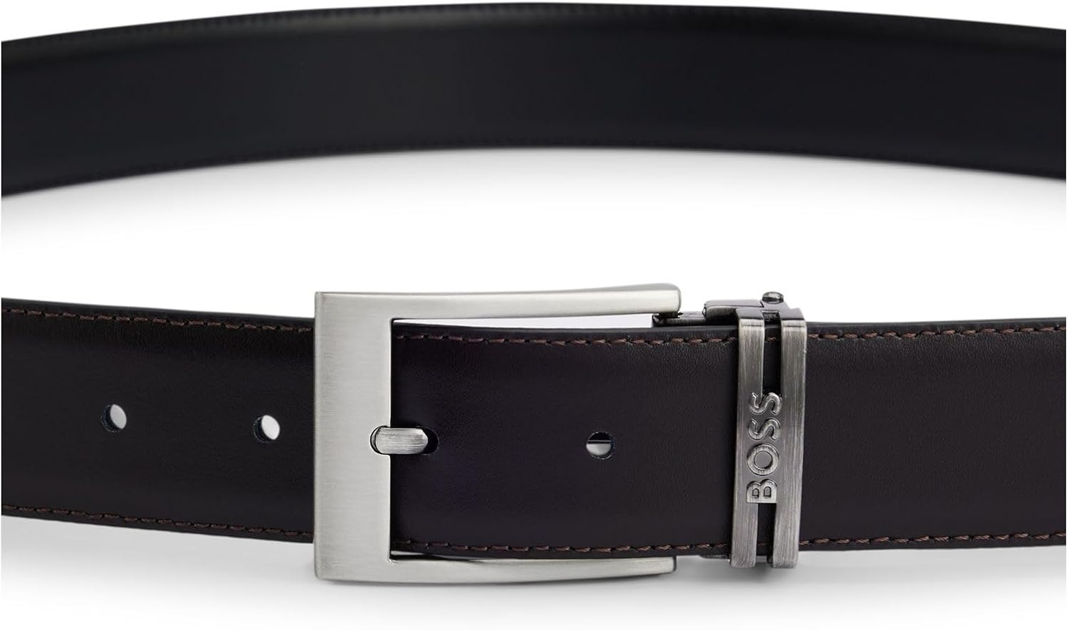 BOSS Men's Galliz Gb35 Reversible Italian Leather Belt with Interchangeable Buckles