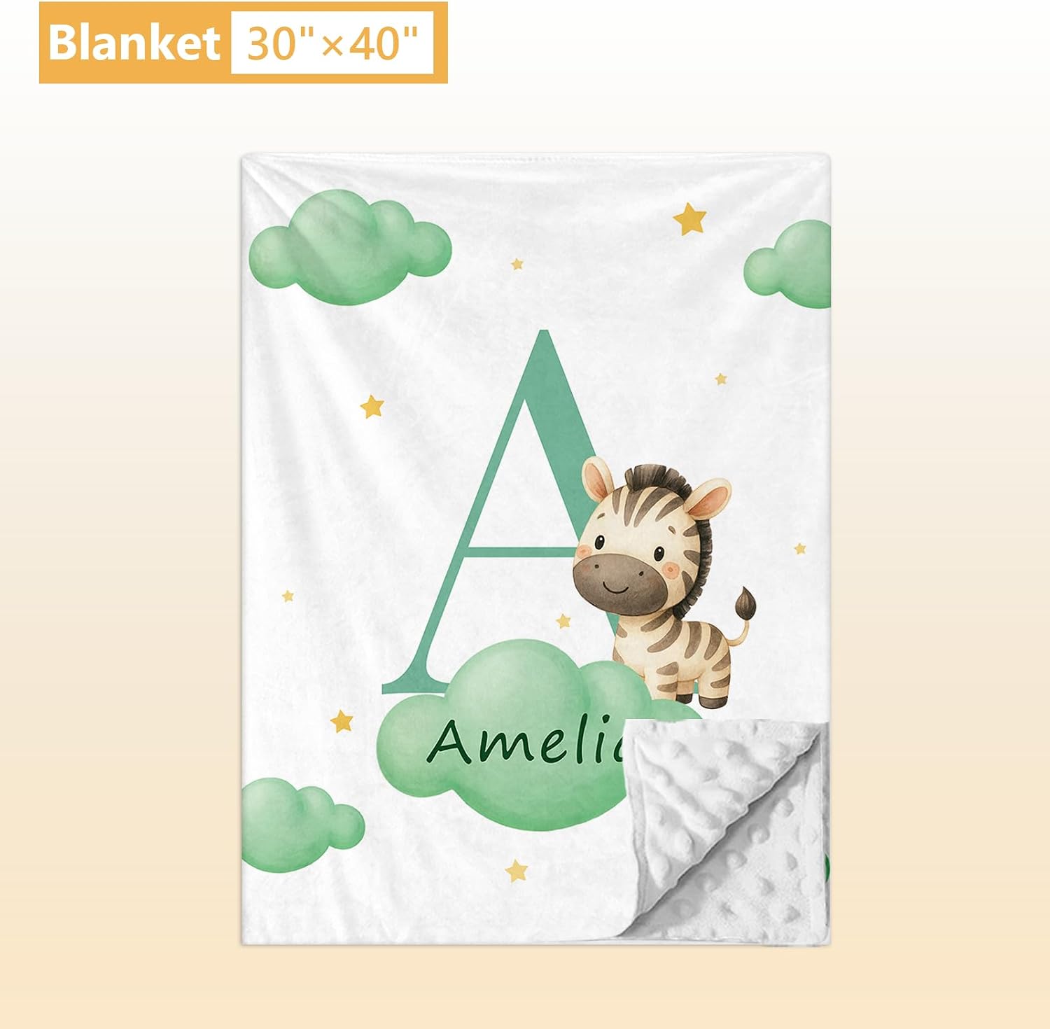 Terwex Custom Crib Bedding Set, 5 Pcs Personalized Name Baby Crib Sets for Newborns Infants Toddlers, Green Zebra Nursery Bedding Set for Boys Girls, Double Layer Baby Bedding Sets Customized Gifts