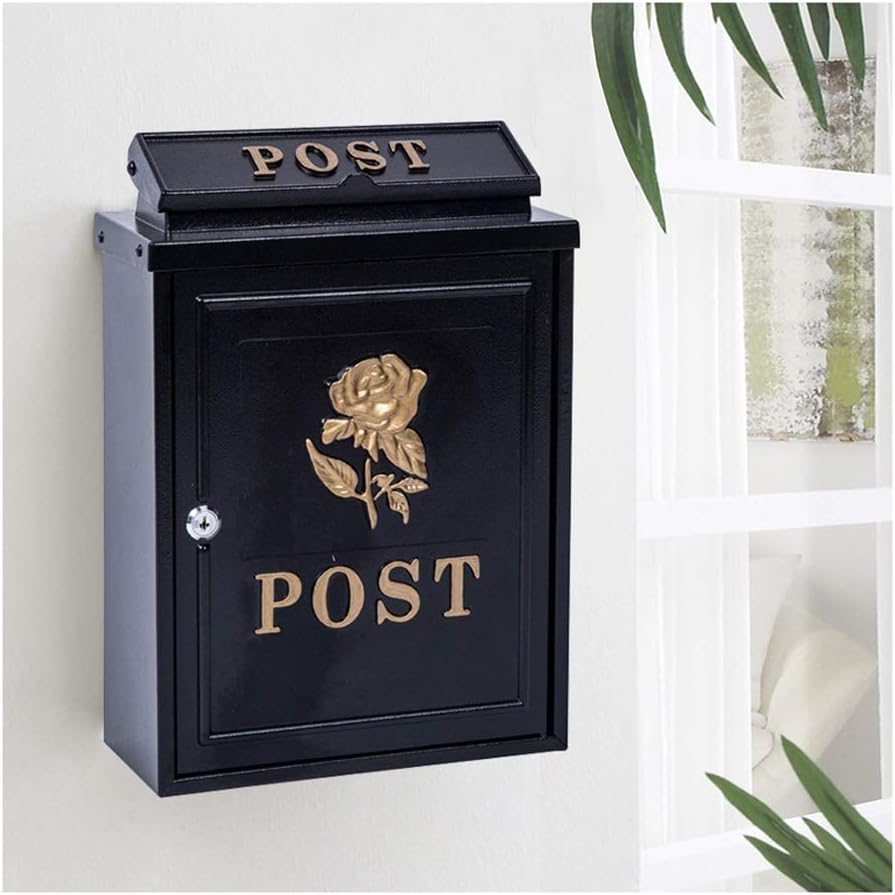 Letterboxes Mailbox Wall-Mounted Mail Boxes Community Postbox Letter Box Villa Letter Box Creative Villa Rainproof Retro Mailbox (A) (B)