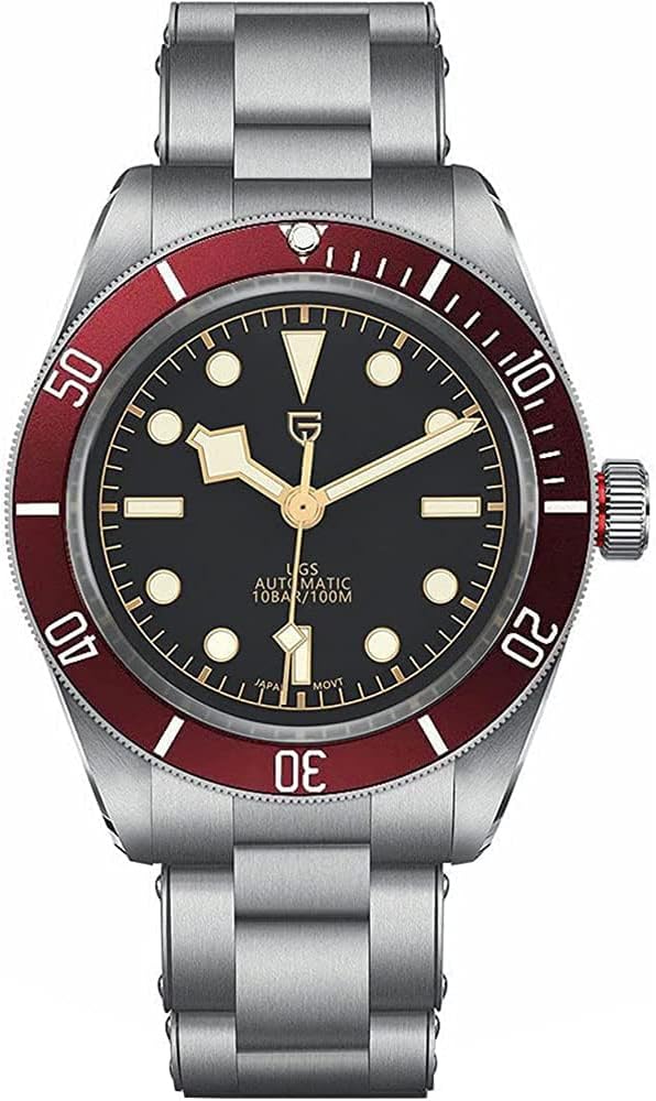 HaiQin Pagani Design 1671 V2 Classic Men's Automatic Watches Japanese NH35A Self-Winding Movement 100M Waterproof Mechanical Watch, Stainless Steel Aluminum Bezel Fashion Business Luminous Watch Date