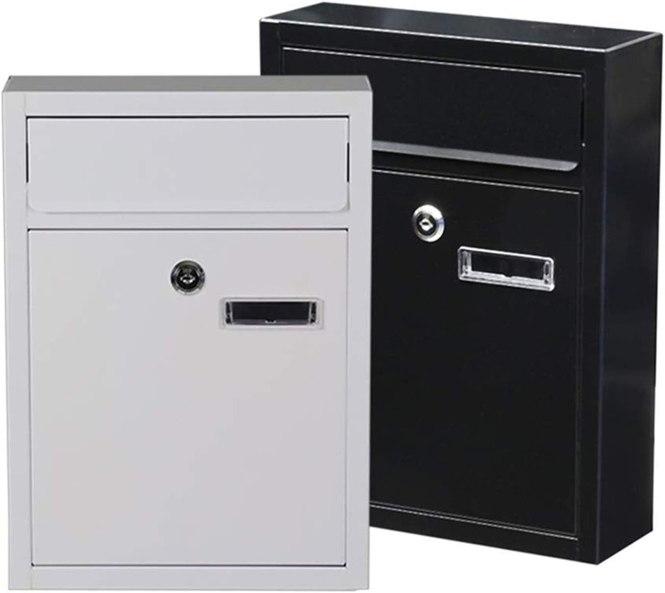 Wall-Mount Mailbox Wall-Mount Letterboxes Locking Mailboxes Wall Mounted Vertical Key Lock Drop Mail Box Medium Capacity Rust-Proof Metal Post Box