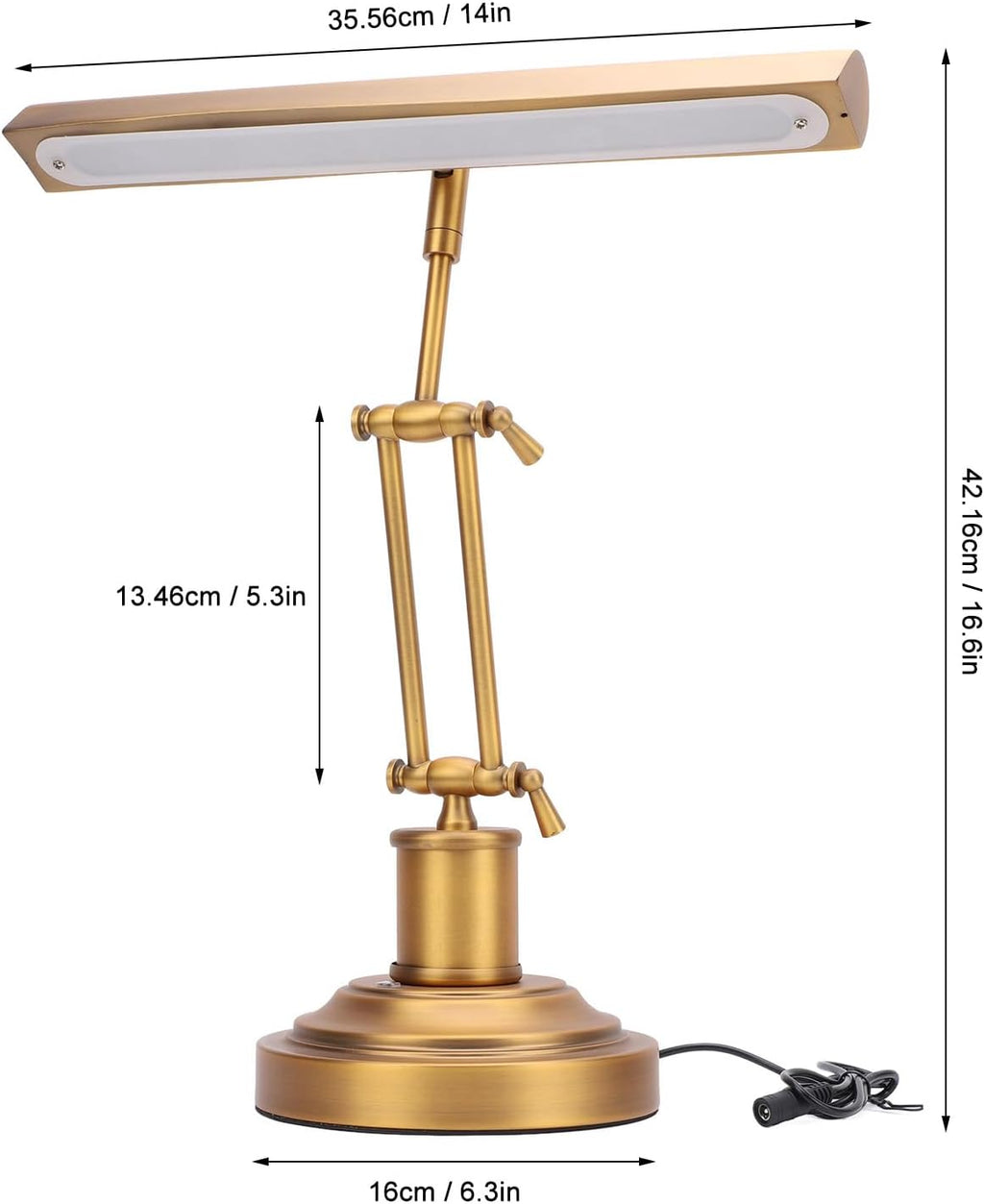 Yoidesu 14in Piano Light for Grand/Upright Piano, 12W Upgraded LED Piano Lamp, 3000K to 6000K Stepless Dimmable Piano Desk Lamp, 360° Rotatable Music Stand Light Office Table Light (US