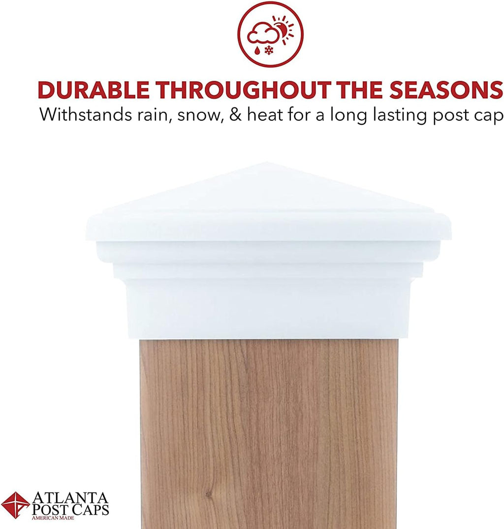 6x6 Pyramid Post caps (14-Pack) Fits Post Measuring 5.5'x5.5' up to 5.75'x5.75'. Made Out of UV Stable Polymer Longest Lasting 6x6 Deck Post Cap on Market. Made by Atlanta Post Caps (White)