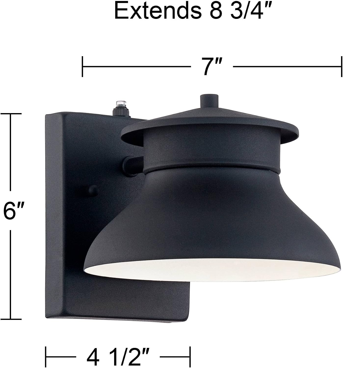John Timberland Danbury Farmhouse Industrial Rustic Outdoor Barn Light Fixture Black LED Dusk to Dawn 6' for Exterior Deck House Porch Yard Patio Outside Garage Front Door Garden Home Roof