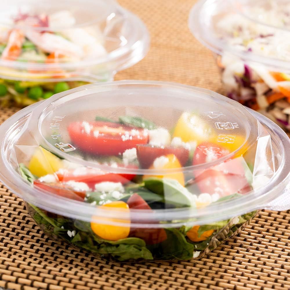 Restaurantware LIDS ONLY: Basic Nature To Go Container Lids 500 Plastic Cup Lids - Pair With 12- And 16-Ounce Containers Plastic Lids Clear PLA Plastic Takeaway Cup Lids For Takeaway Orders