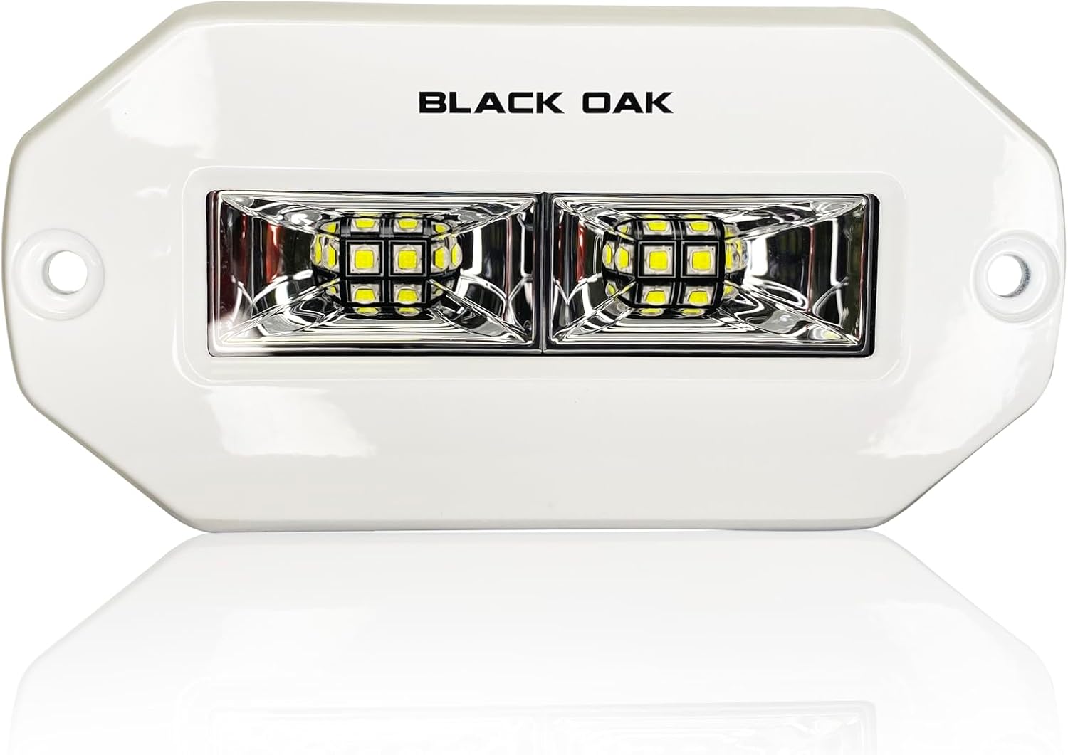 Black Oak LED Marine Flush Mount Spreader Light - IP69K Rating Marine Spreader Light Single Row – 4-20W 120 Degree Throw and 3,120 Raw Lumens (4-Inch, White)