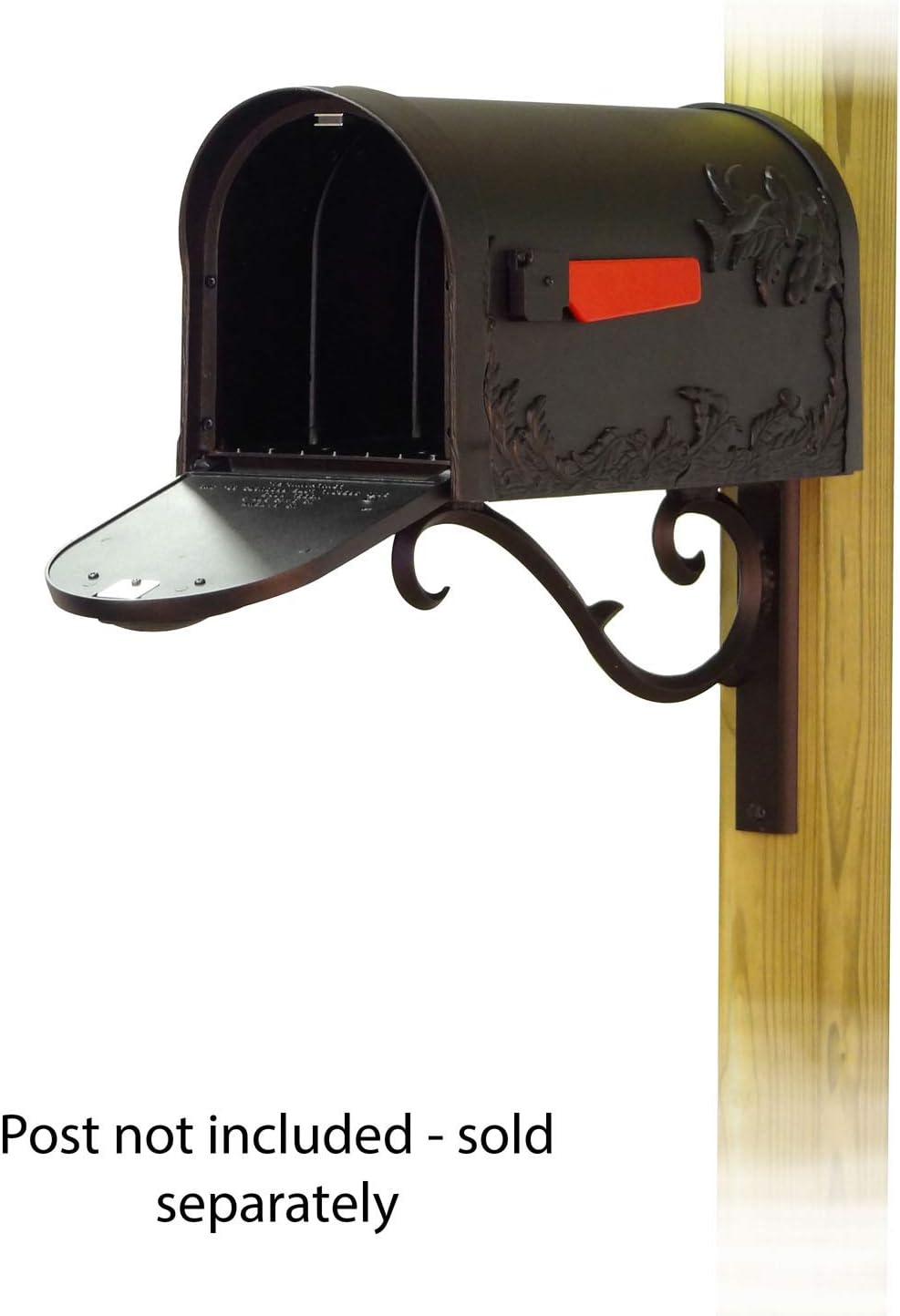 Special Lite Hummingbird Curbside Mailbox with Sorrento Front Single Mailbox Mounting Bracket - TC-SOR-FS-1005-BLK
