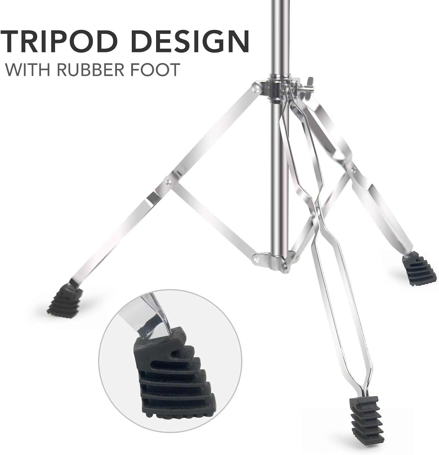 Boom Cymbal Stand, Adjustable Cymbal Stand for Drum Hardware Percussion Mount Holder Gear Set for Mounting Crash, Ride, Splash Cymbals, Double Braced Legs with Rubber Feet (4 Pack)
