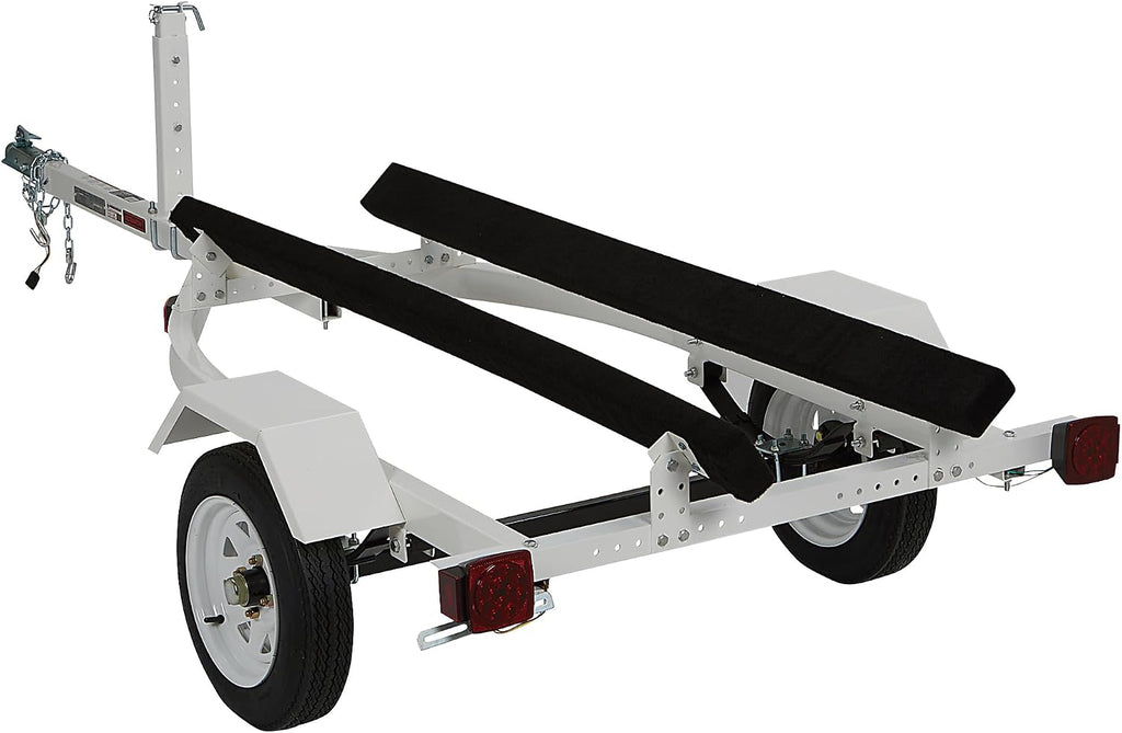 Jet Ski Trailer Kit, PWC Steel Trailer with 610-Lb Load Capacity, 6.4ft x 3.3ft Deck, Adjustable Bunks, DOT-Approved LED Lights, Personal Watercraft Trailer