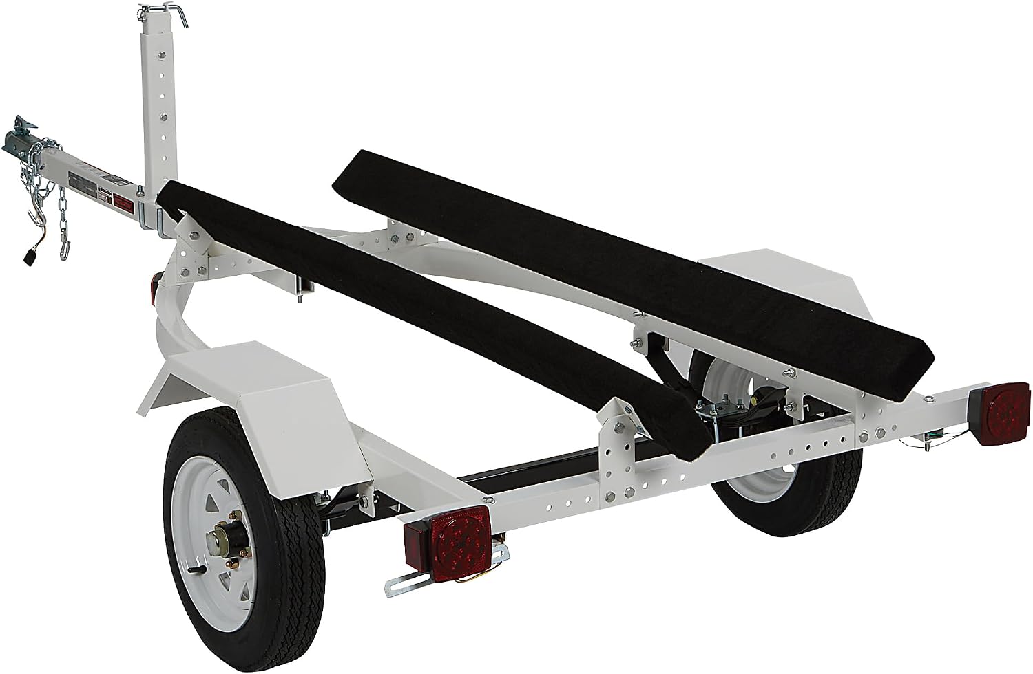 Jet Ski Trailer Kit, PWC Steel Trailer with 610-Lb Load Capacity, 6.4ft x 3.3ft Deck, Adjustable Bunks, DOT-Approved LED Lights, Personal Watercraft Trailer
