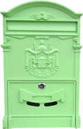 Mailboxes for Outside, Wall Mount Locking Mailbox, Vintage Large Capacity Mail Box, Security Mail Letter Metal Mailbox, for Outside(Green)