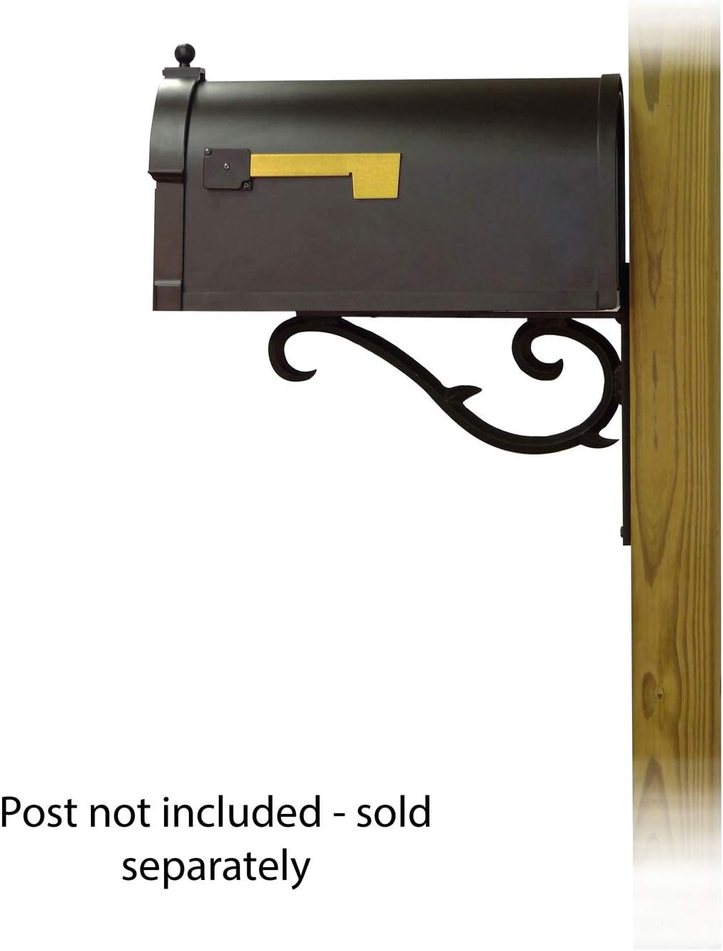 Special Lite Berkshire Curbside Mailbox with Sorrento Front Single Mailbox Mounting Bracket - TC-SOR-FS-1015-BLK