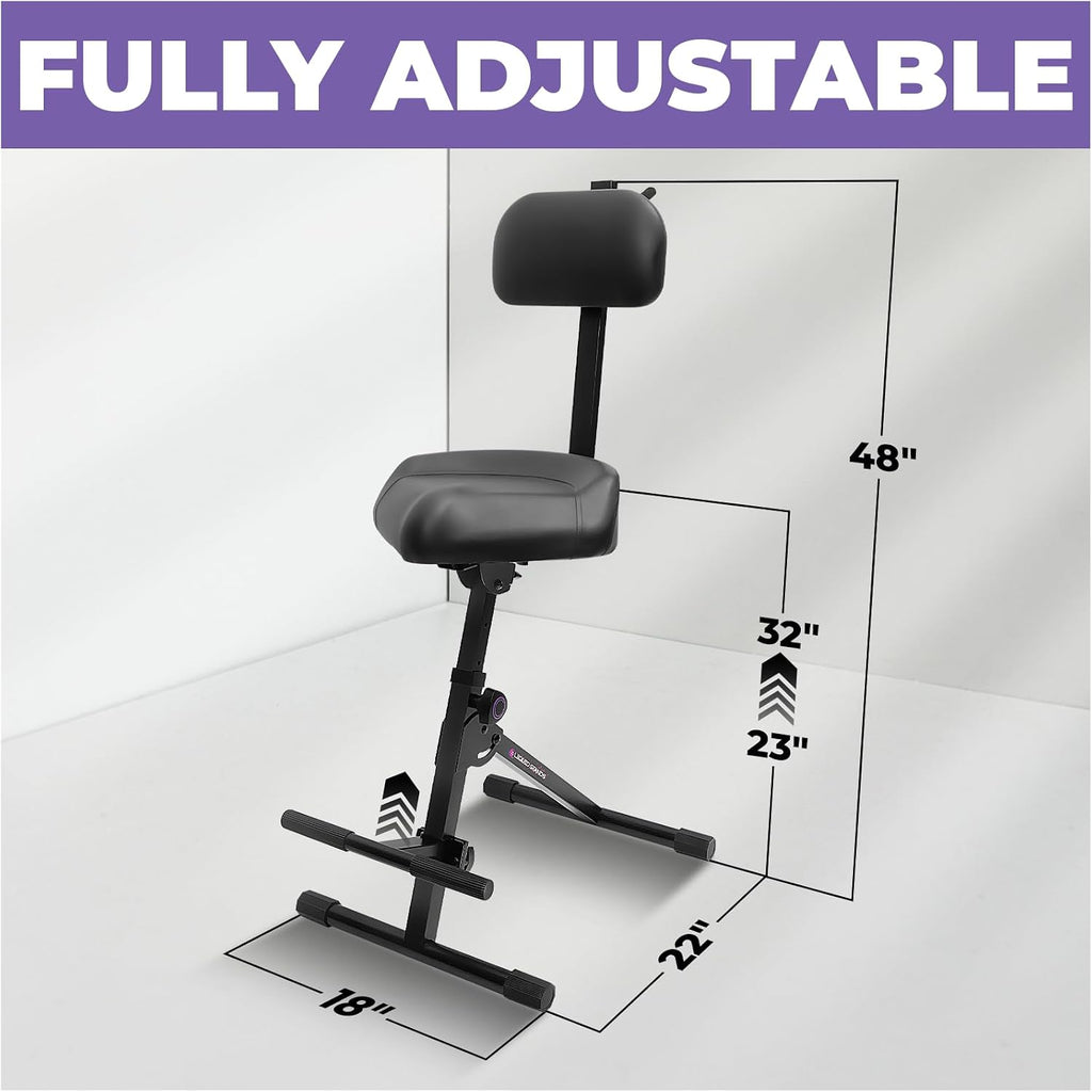 Liquid Stands Guitar Stool, Adjustable Piano Stool - Professional Musician Drum Throne with Backrest - Guitar Seat Drum Seat, Musician Stool, Chair, Guitar Chair for Adults, Kids, Drummer, Guitarist