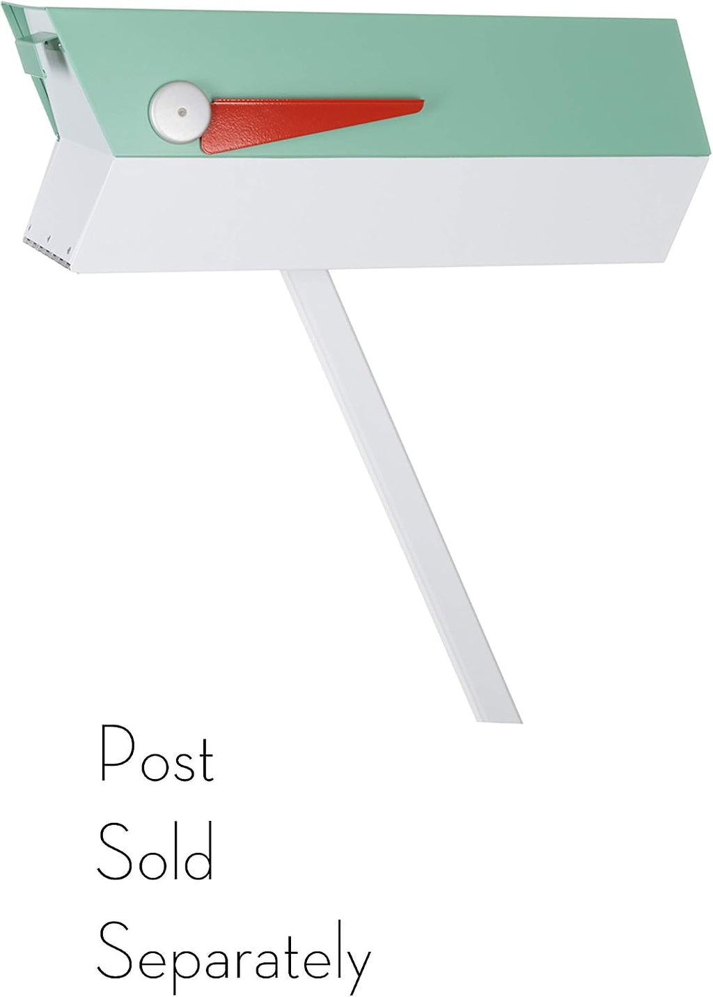 modbox USA Mid-Century Modern Curbside Mailbox | Two Tone (Satin Green-Satin White)