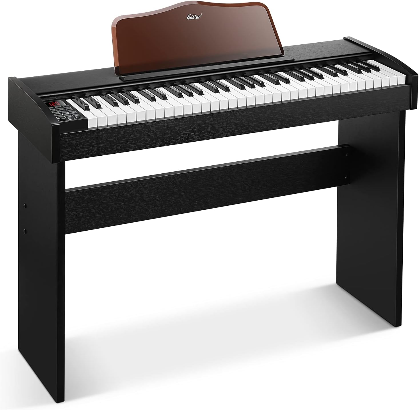 Eastar 61 Key Keyboard Piano for Beginners, Electric Piano, Classic Wooden Digital Keyboard with Sustain Pedal & Music Stand, Birthday Gifts for Girls Daughter, Supports MP3/USB/Audio/Mic/Headphones