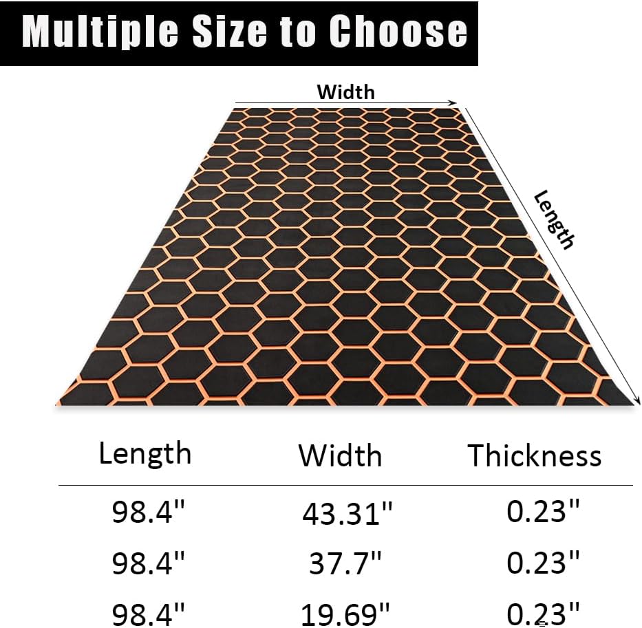 43.31' /37.7' New Hexagon EVA Self-Adhesive Boat Flooring and Decorative Fish for Yacht Pool Boat Flooring Sheet Thick Non-Skid mat